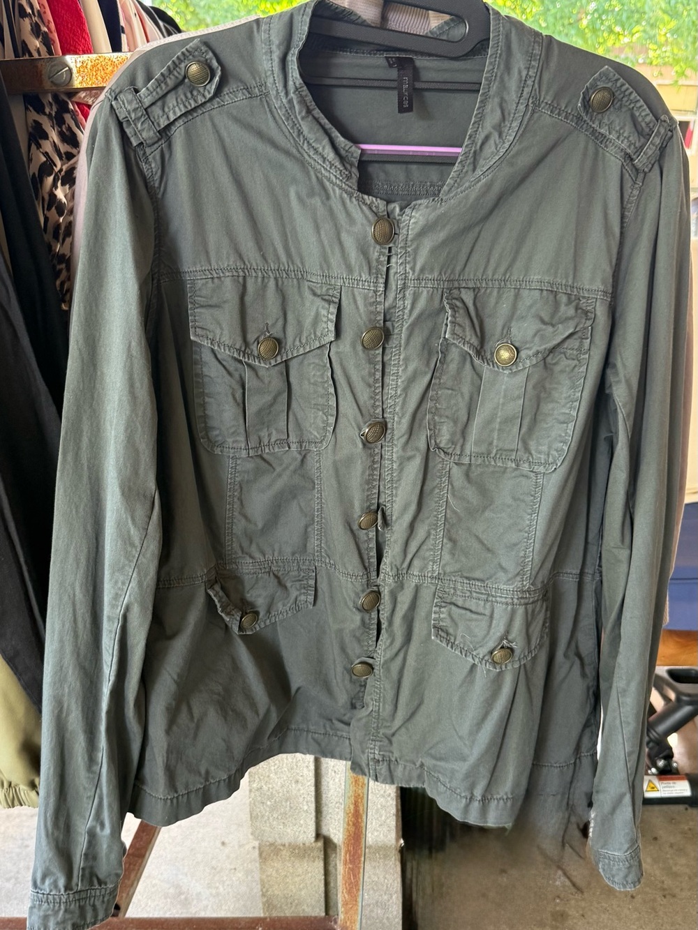 Maurices Military-Style Utility Jacket in Olive